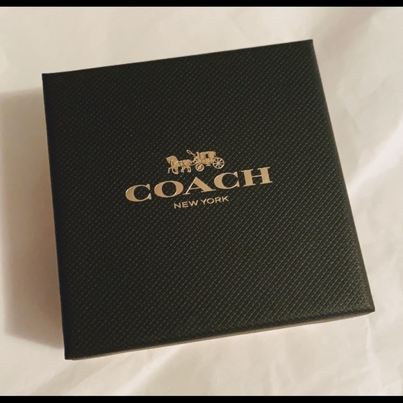 Coach Open Circle Red Stone Strand Earrings Boxed; Size:ONE SIZE; Color:Red/Gold - Picture 4 of 11